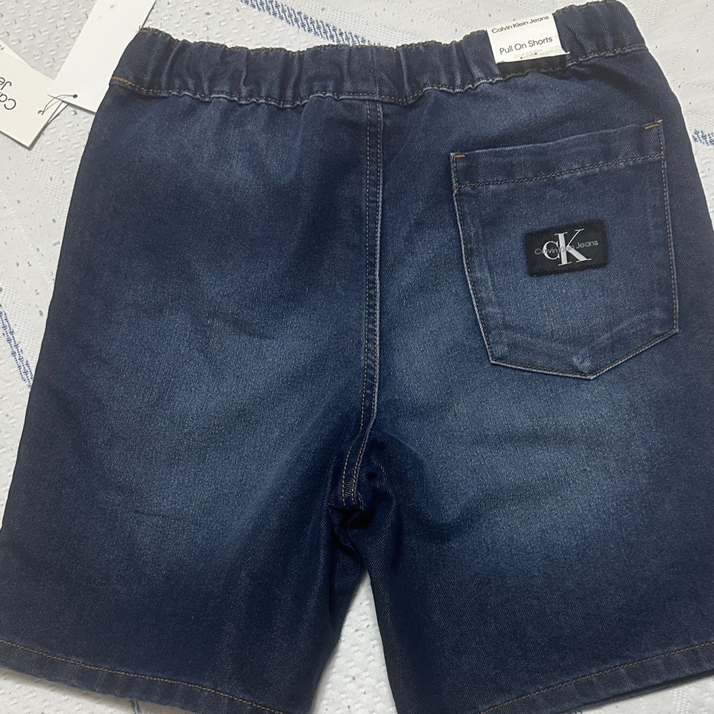Calvin Klein Dark Blue Denim Shorts - Picture 3 of 5